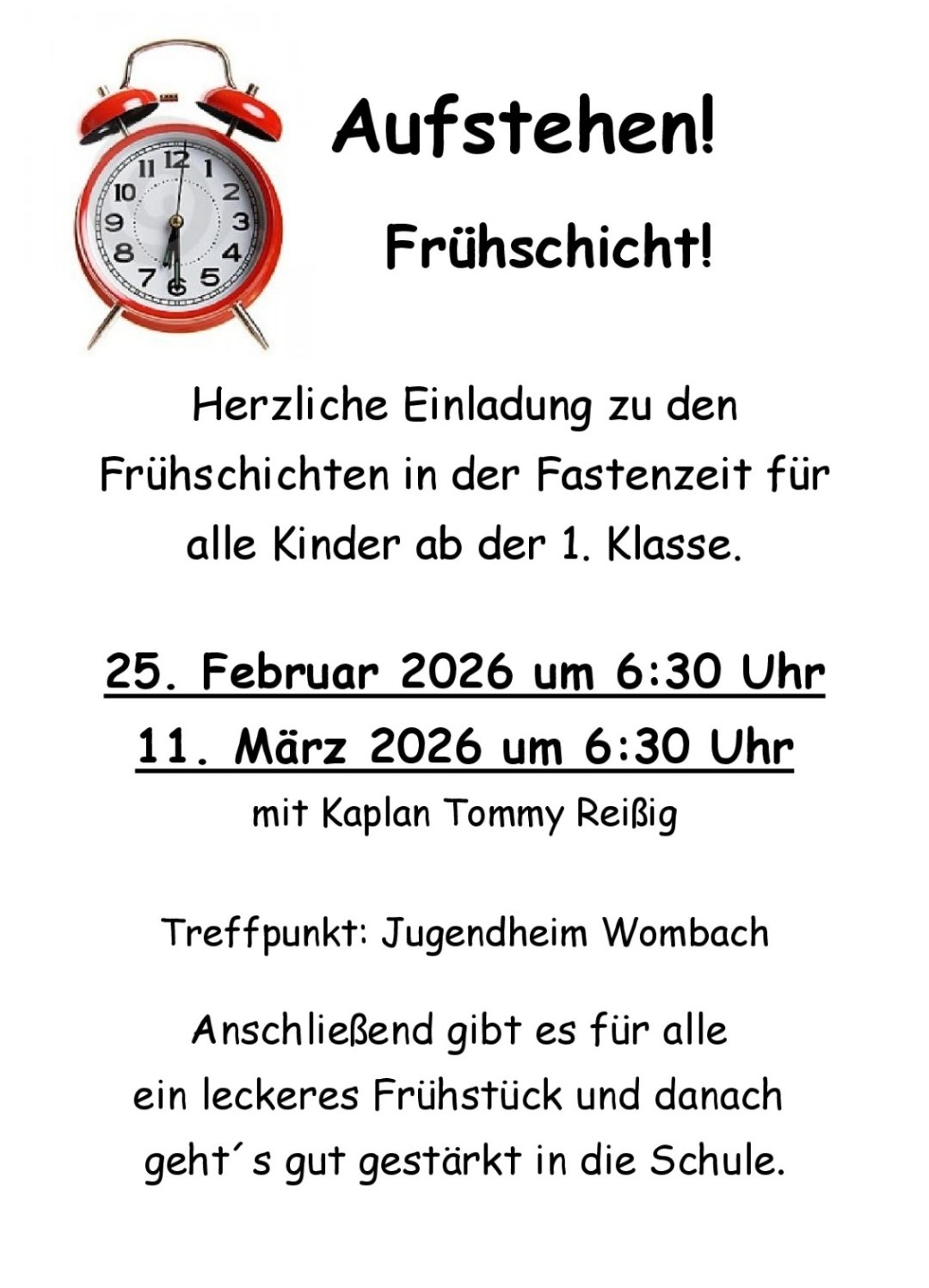 Frühschicht in der Fastenzeit - vergrößern